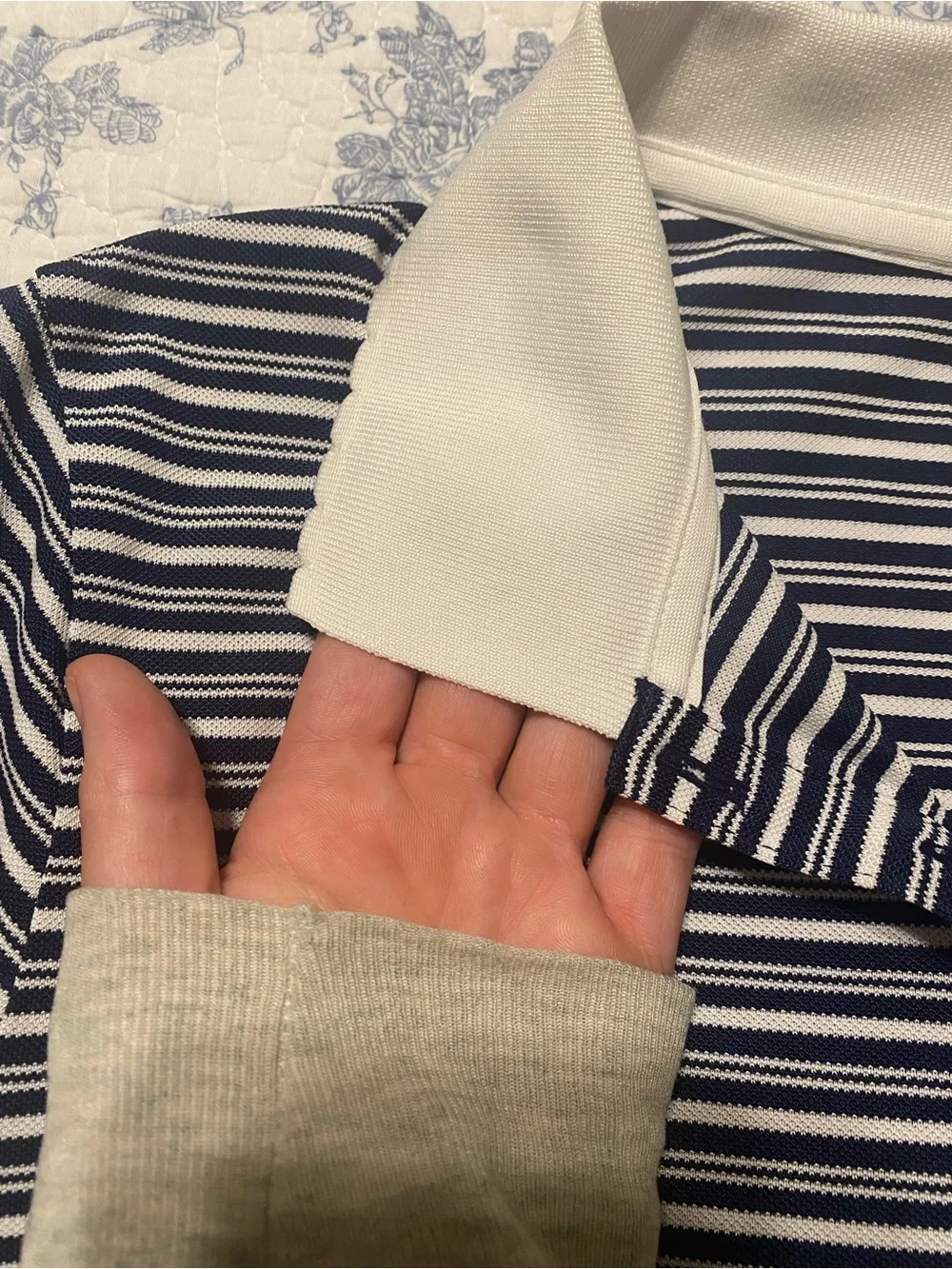J.Crew Active Polo In Stripe Short Sleeve Top Size Large